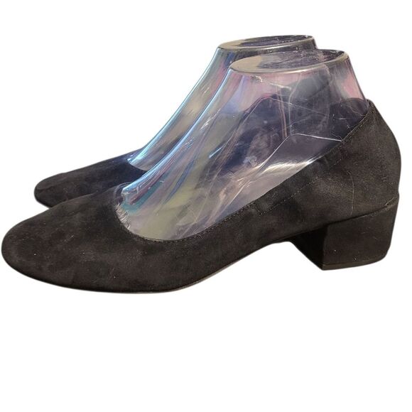 Eileen Fisher Black Suede Block Heel Slip On Shoes, Size 7.5 - Picture 4 of 9